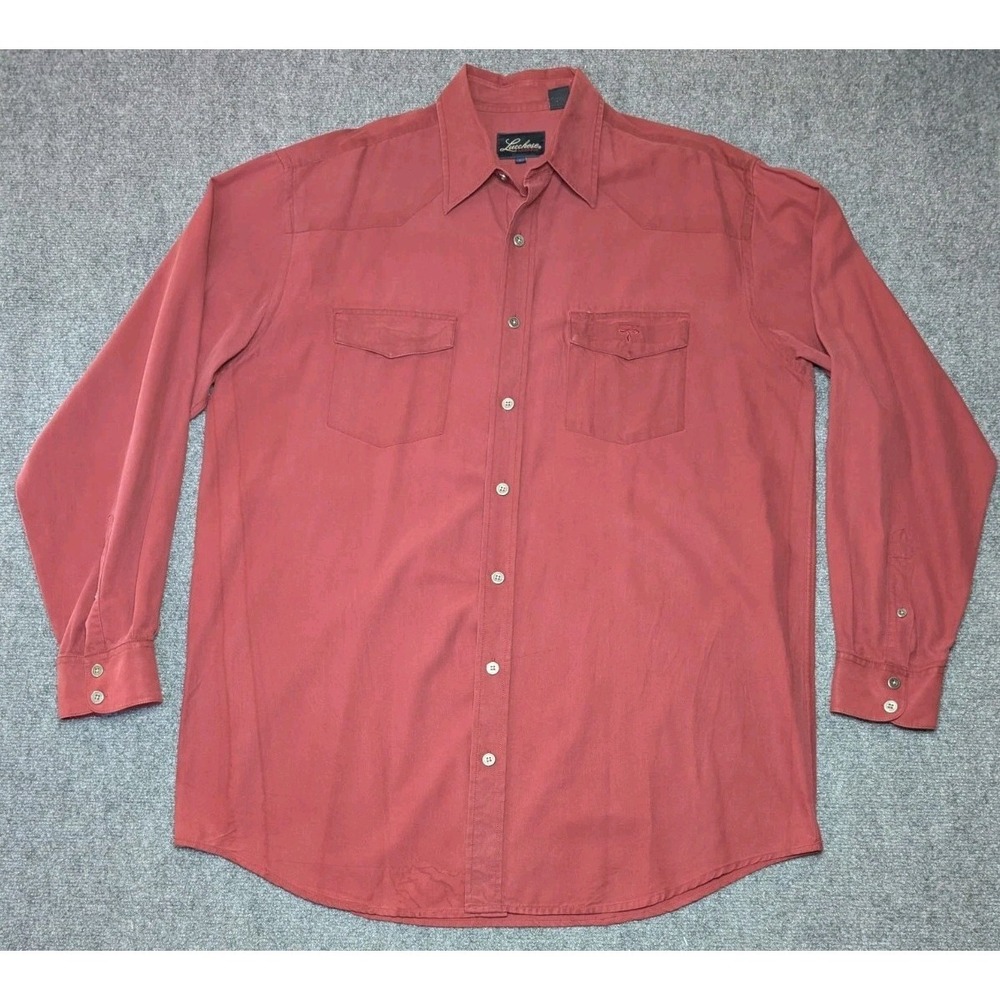 Lucchese Classics Men's Size Large Long Sleeve Rodeo Show Shirt Red READ